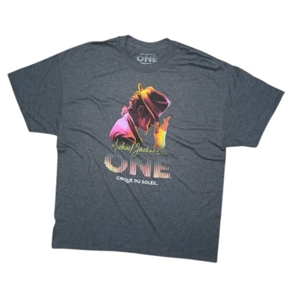 Michael Jackson One Cirque du Soleil Grey Short Sleeve Graphic T-Shirt Size XL